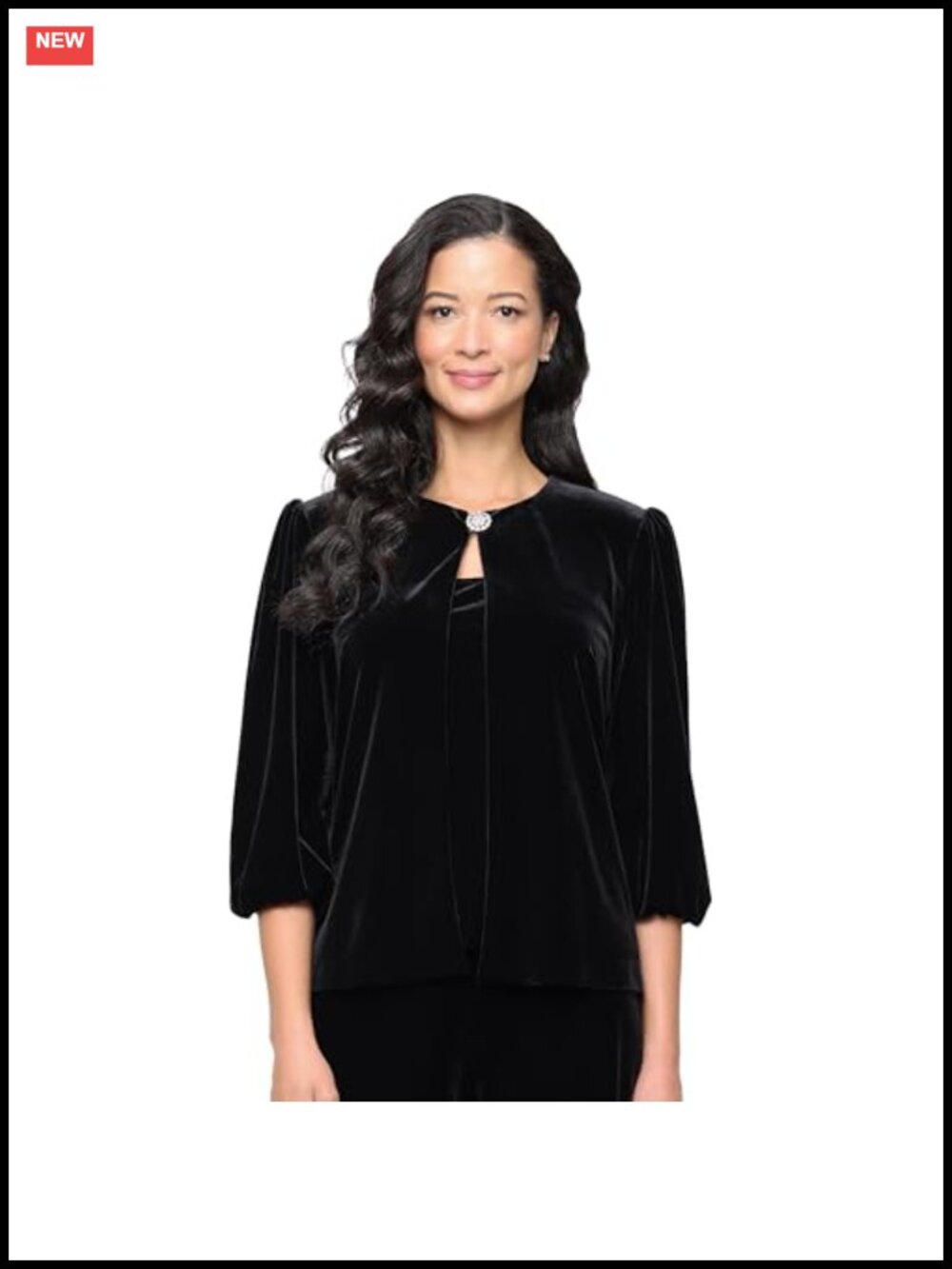 Velvet Twinset Jacket & Tank Top Set 3/4 Sleeve